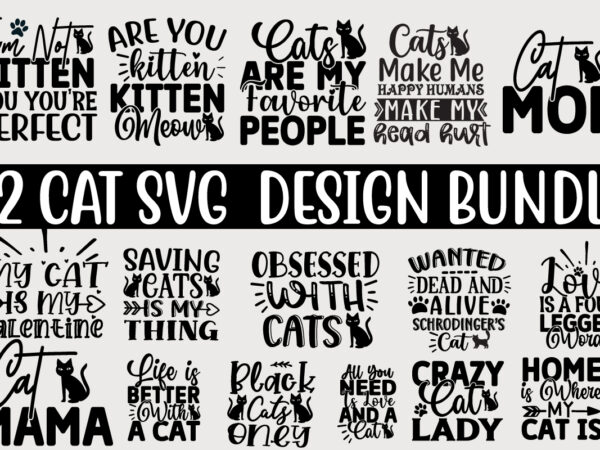 Cat svg quotes design bundle