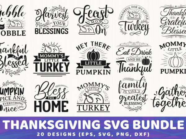 Thanksgiving svg design bundle vol 2, 20 designs