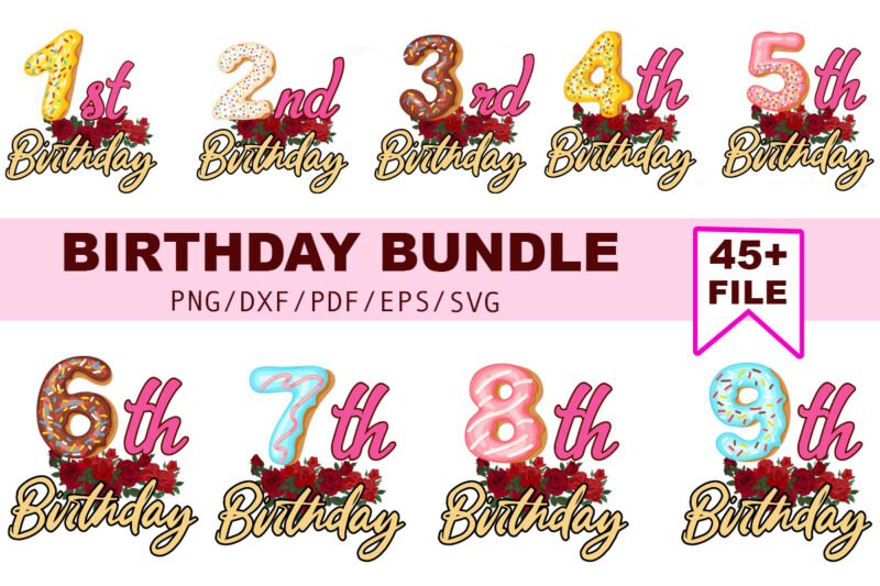 Birthday Bundle Gift Idea For Shirt Making Diy Crafts Svg Files For Cricut, Silhouette Sublimation Files