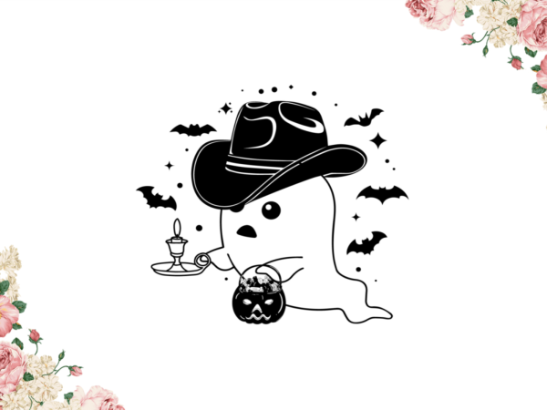 Halloween 2021, cowboy boo diy crafts svg files for cricut, silhouette sublimation files graphic t shirt