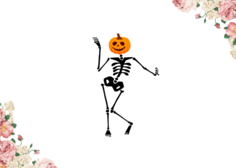 Pumpkin Skeleton Dancing Diy Crafts Svg Files For Cricut, Silhouette Sublimation Files