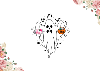 Magical Flying Ghost For Halloween Diy Crafts Svg Files For Cricut, Silhouette Sublimation Files