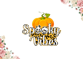 Pumpkin Spooky Vibes Leopard Plaid Diy Crafts Svg Files For Cricut, Silhouette Sublimation Files