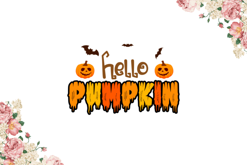 Colorful Melted Hello Pumpkin Diy Crafts Svg Files For Cricut, Silhouette Sublimation Files