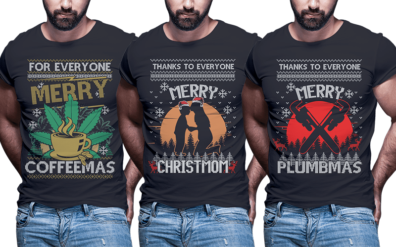 124 ugly christmas Tshirt designs bundle part2