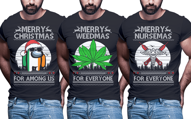 124 ugly christmas Tshirt designs bundle part2