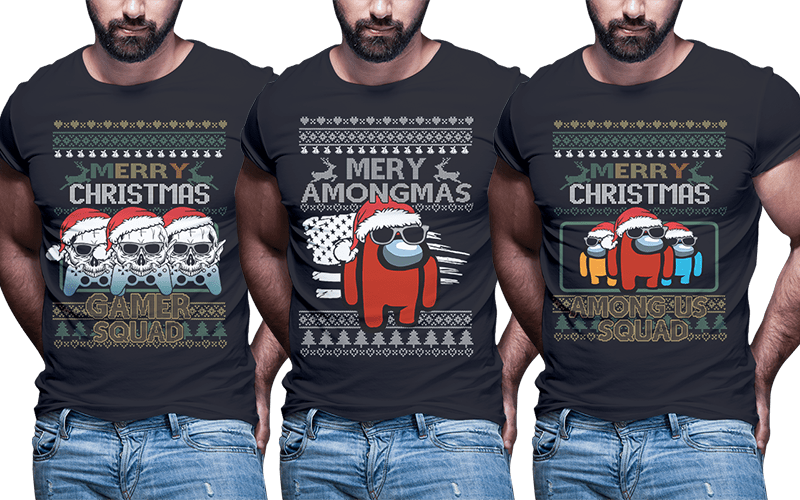 124 ugly christmas Tshirt designs bundle part2