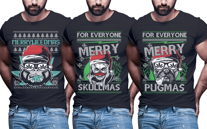 t-shirt vector 124 ugly christmas Tshirt designs bundle part2