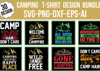 Camping T-shirt Design Bundle