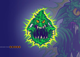 Ghost Cannabis Weed Monster Illustrations