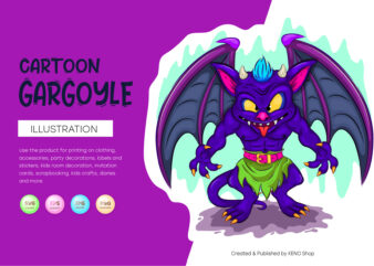 Cartoon gargoyle. t shirt vector file