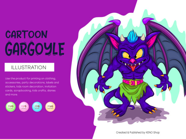 Cartoon gargoyle. t shirt vector file