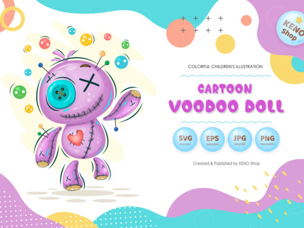 Cartoon voodoo doll. t shirt vector file