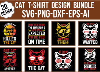 Cat T-shirt Design Bundle