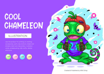 Chameleon Cartoon Character. t shirt vector file