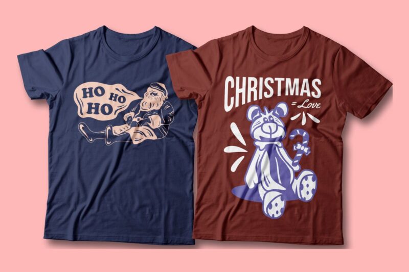 Christmas t-shirt designs bundle