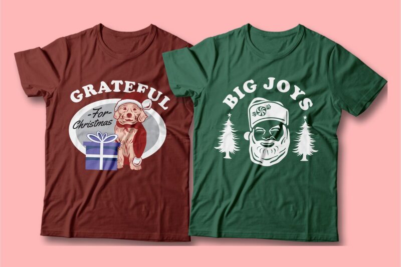 Christmas t-shirt designs bundle