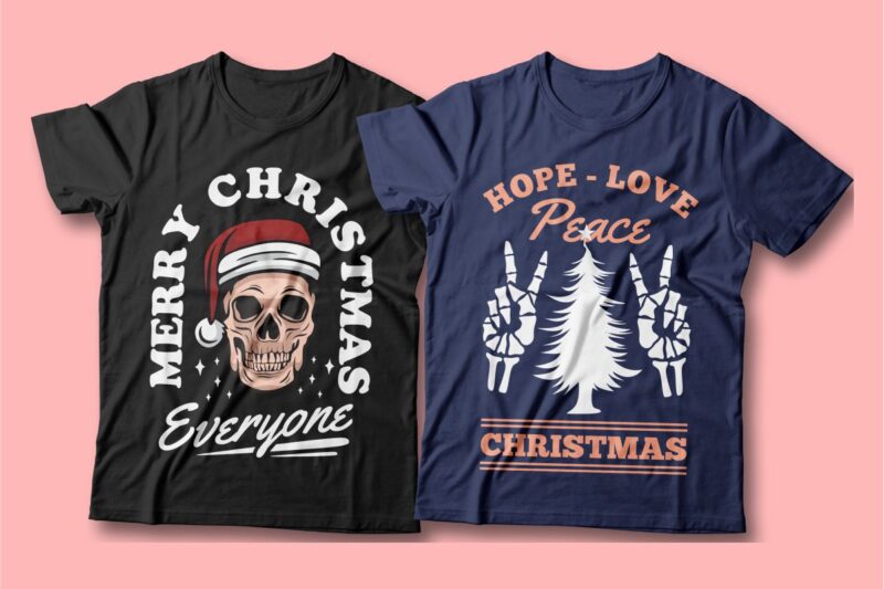 Christmas t-shirt designs bundle