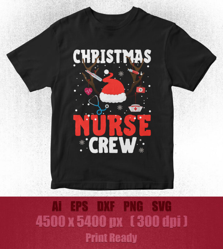 Christmas Nurse Crew Nurse T shirt design for Christmas SVG, Christmas Nurse SVG, Holiday,Circut,Merry Christmas,Winter,New year,Silhouette,Graphic,Vector,Commercial use,Digital,Instant download_CF7 svg cut file, Christmas Gnome in red Santa hat, Chrismast svg file