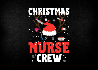 Christmas Nurse Crew Nurse T shirt design for Christmas SVG, Christmas Nurse SVG, Holiday,Circut,Merry Christmas,Winter,New year,Silhouette,Graphic,Vector,Commercial use,Digital,Instant download_CF7 svg cut file, Christmas Gnome in red Santa hat, Chrismast svg file