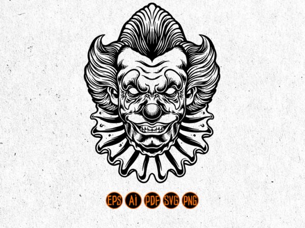 Clown Scream Logo Silhouette t shirt vector file