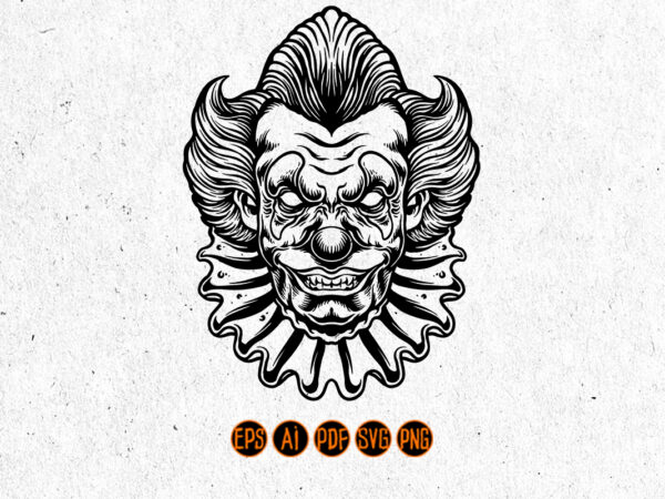 Clown scream logo silhouette t shirt vector file