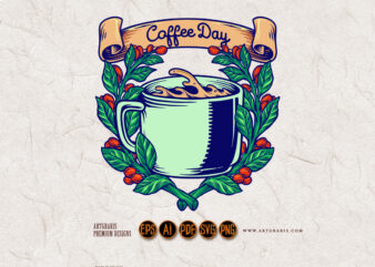 Coffee Day Plant Leaves Classic Badge