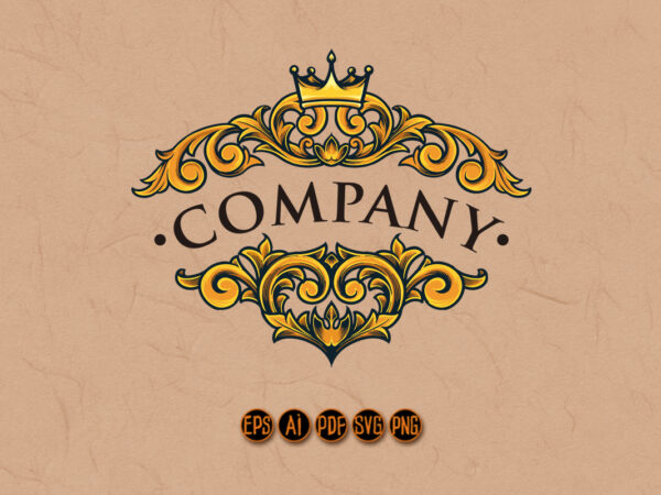 Company bussines vintage crown ornate t shirt vector file