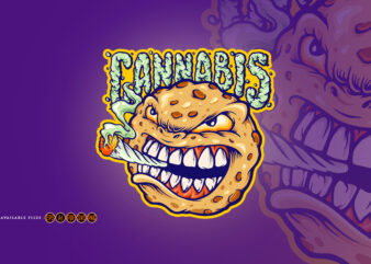 Cookies Smoke Cannabis Mascot Illustrations t shirt vector file