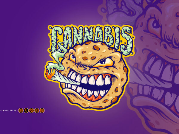 Cookies smoke cannabis mascot illustrations t shirt vector file Cookies smoke cannabis mascot illustrations t shirt vector file