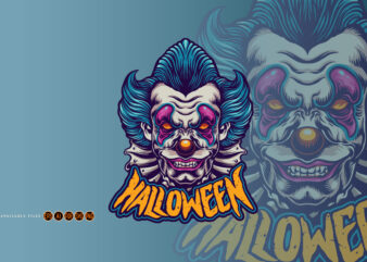 Halloween character scary and horror clown