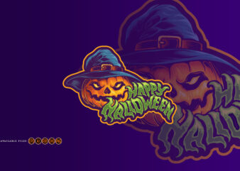 Halloween jack o lantern witch hat Typeface graphic t shirt