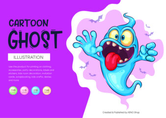 Cute cartoon ghost. t shirt vector file