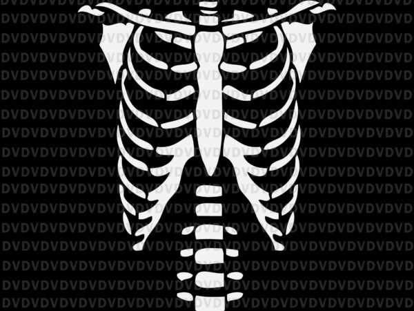 Skeleton bones rib cage halloween svg, skeleton svg, halloween svg, skeleton bones rip svg t shirt template vector