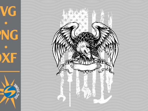 Eagle mechanic distressed flag png file vector clipart