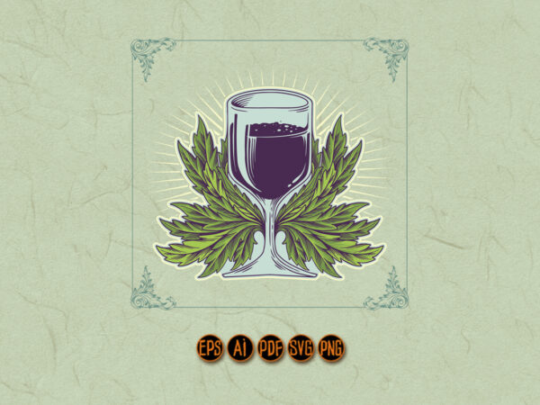 Elegant purple wine leaf logo designs
