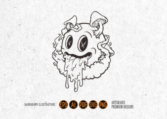 Emoticon Smile Mushrooms Silhouette vector clipart
