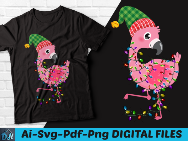 Christmas flamingo t-shirt, christmas tee, holiday flamingo, funny flamingo christmas t-shirt, flamingo christmas gift, funny flamingo christmas gift t-shirt, christmas lights flamingo t-shirt, christmas day t-shirt,