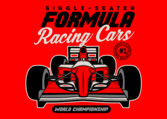 FORMULA RACING CAR t shirt graphic design