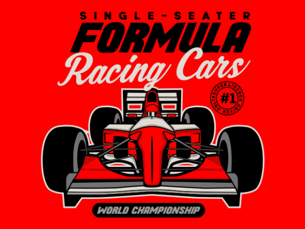 Formula racing car t shirt graphic design
