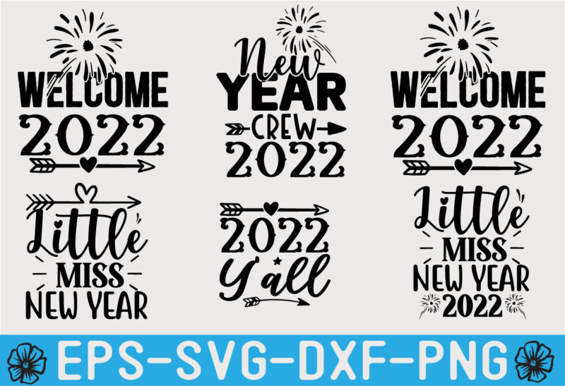 Happy New Year SVG Cut Files Design bundle