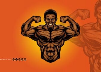 Fitness Gym Power Mascot Illustrations t shirt graphic design