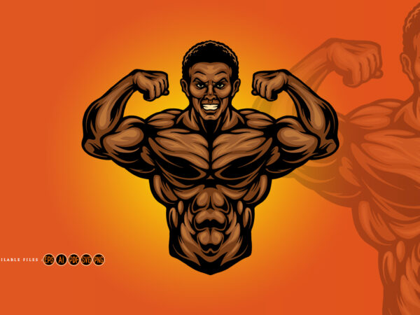 Fitness gym power mascot illustrations t shirt graphic design
