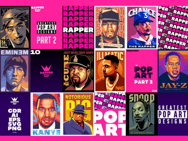 Greatest pop art designs – rapper artworks theme part 2