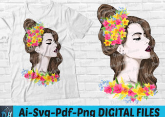 Girl Flower Wreath On Vector t-shirt design, Hot Flower Garden Girl Pot Head t shirt, Funny Girl face tshirt, Flower Garden Girl Pot Head sweatshirts & hoodies