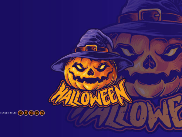 Halloween character jack o lantern head witch hat graphic t shirt
