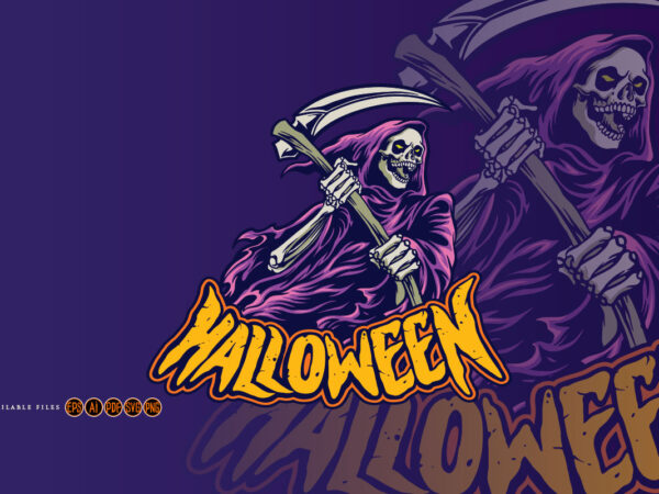 Halloween skull grim reaper terror graphic t shirt