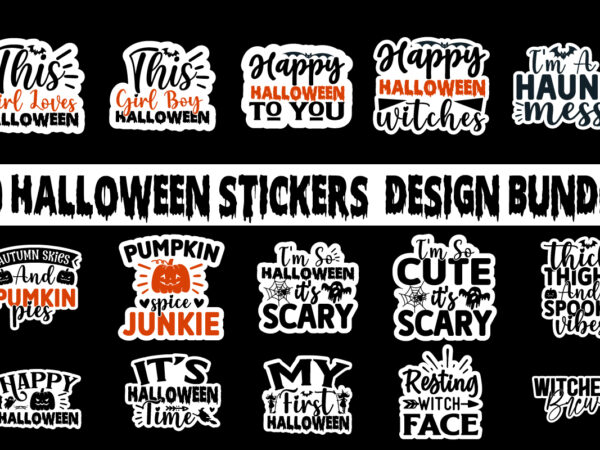 Halloween stickers design bundle