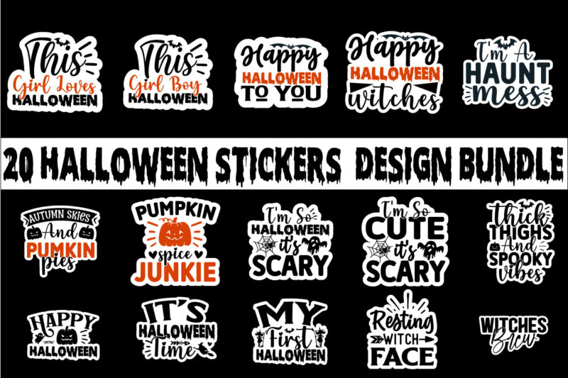 Halloween stickers Design Bundle