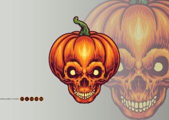 Halloween jack o lantern pumpkin skull head